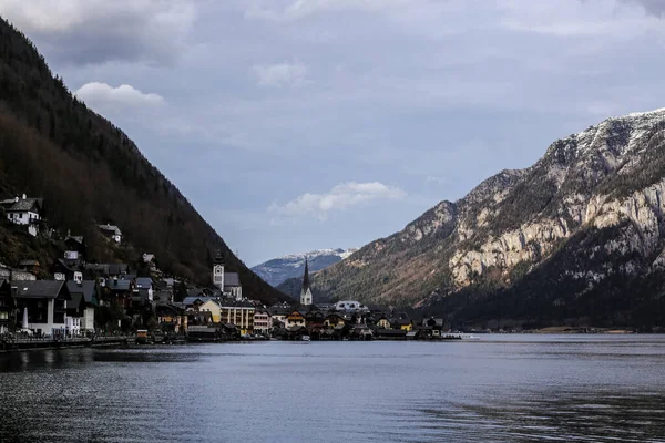 Blick Auf Hallstätter See Und Dorf Österreich — Stockfoto