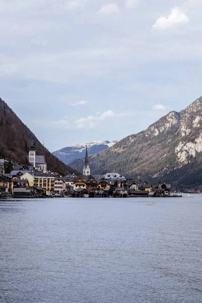 Blick Auf Hallstätter See Und Dorf Österreich — Stockfoto