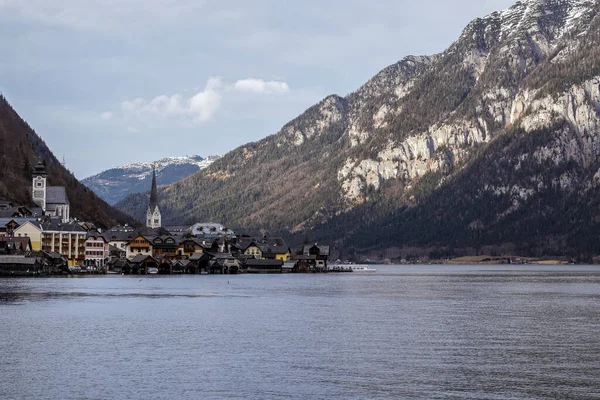 Blick Auf Hallstätter See Und Dorf Österreich — Stockfoto