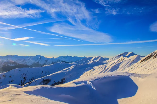 Vista Paradiski Plagne Ski Area Alpes Franceses — Fotografia de Stock