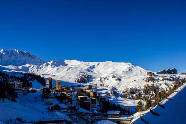 Plagne Franciaország Jan 2015 Kilátás Plagne Ski Resort Francia Alpok — Stock Fotó