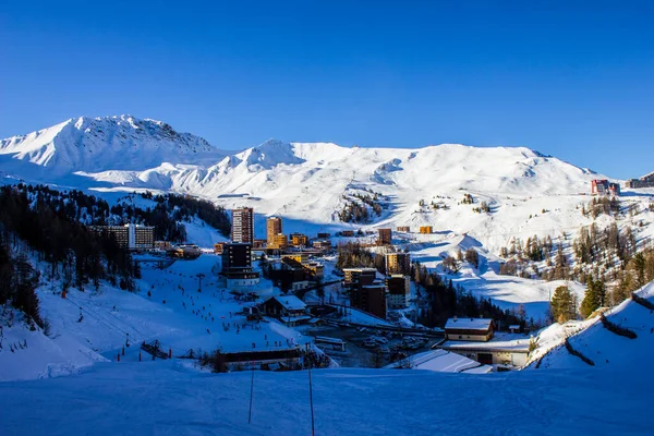 Plagne Franciaország Jan 2015 Kilátás Plagne Ski Resort Francia Alpok — Stock Fotó
