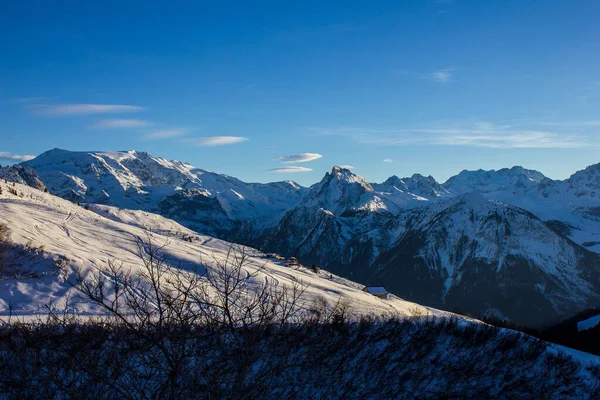 Vista Das Montanhas Acima Champagny Vanoise Alpes Franceses — Fotografia de Stock