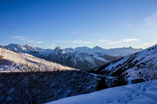Vista Das Montanhas Acima Champagny Vanoise Alpes Franceses — Fotografia de Stock