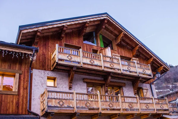 Blick Auf Ein Skihütte Champagny Vanoise Französische Alpen — Stockfoto