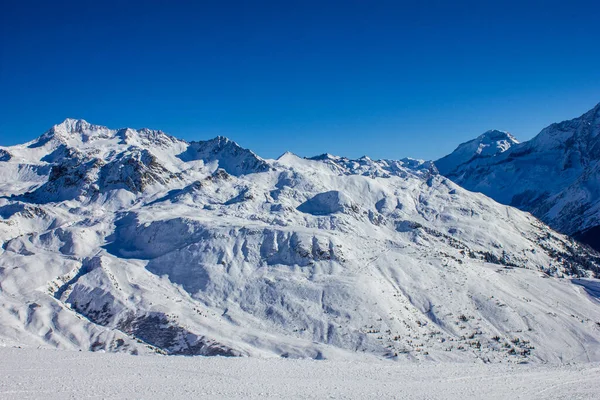 Vista Das Montanhas Acima Champagny Vanoise Trois Vallees — Fotografia de Stock