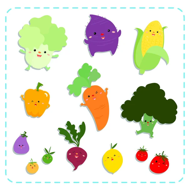 Lindo Verduras Vector Ilustración Pack — Vector de stock