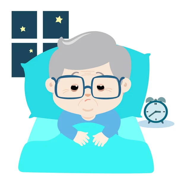 Vector Illustration Elderly — Stock Vector