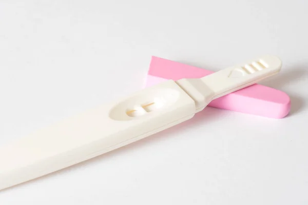 Közelkép Terhességi Teszt — Stock Fotó