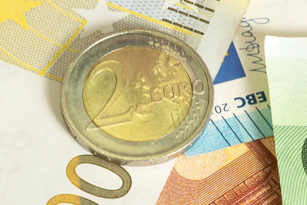 Banconote Monete Euro — Foto Stock