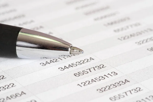 Spreadsheet Pen — Stock Photo, Image