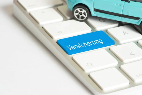 Computer Auto Und Kfz Versicherung — Stockfoto