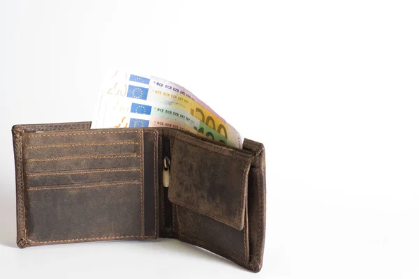 Plånbok Och Euron Räkningar — Stockfoto