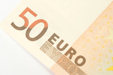 50 Euro banknotun bir yakın çekim