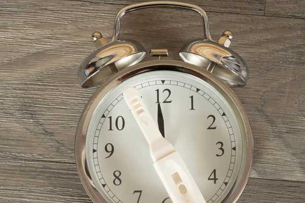 Reloj Despertador Como Reloj Biológico Una Prueba Embarazo Prueba Ovulación — Foto de Stock