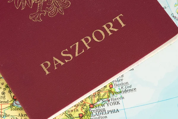 Carte Amérique Passeport Polonais — Photo