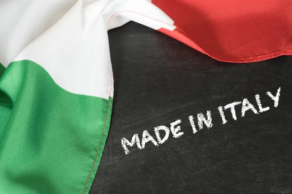 Flag of Italy and slogan Made in Italy