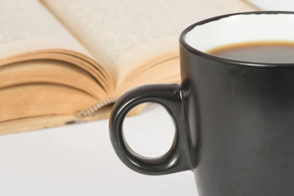 Libro Una Tazza Caffè — Foto Stock