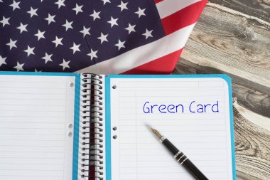 Flag of USA and the Green Card Lottery clipart