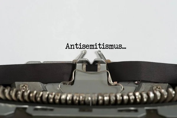 Una Máquina Escribir Palabra Antisemitismo — Foto de Stock