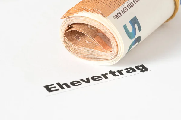 Contrato Matrimonio Billetes Euros —  Fotos de Stock