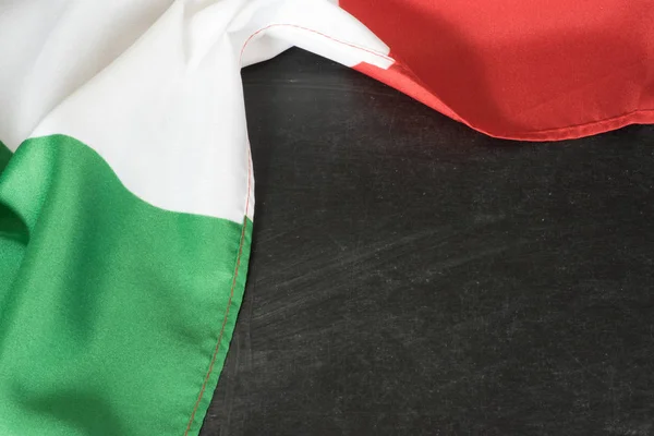 Bandiera Italia Lavagna Gesso Nero Come Modello Modifica — Foto Stock