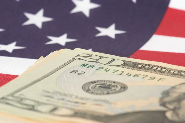 Flag Usa Dollar Bills — Stock Photo, Image