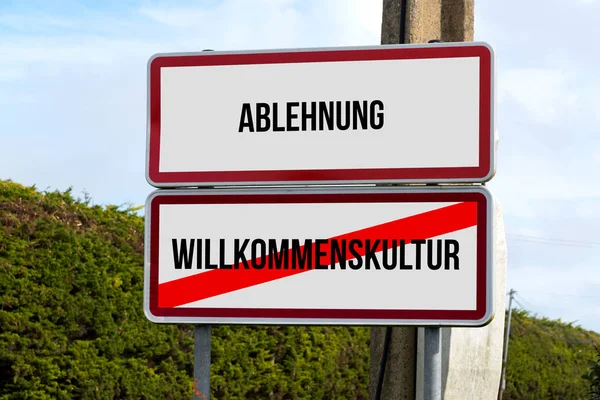 Ein Zeichen Für Das Ende Der Willkommenskultur Und Den Anfang — Stockfoto