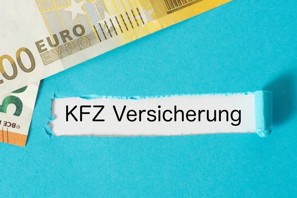 Euro Banknoten Und Kfz Versicherung — Stockfoto
