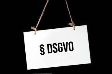 Bir işaret baskı Dsgvo veri koruma temel düzenleme ile