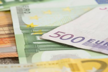 Farklı euro faturaları closeup