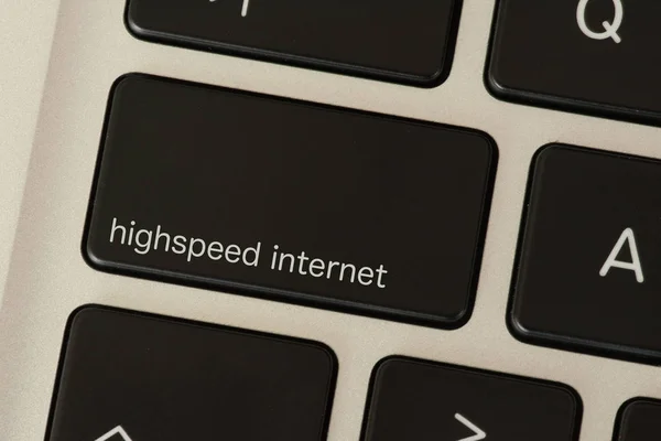 Ordinateur Bouton Indiquant Internet Rapide — Photo