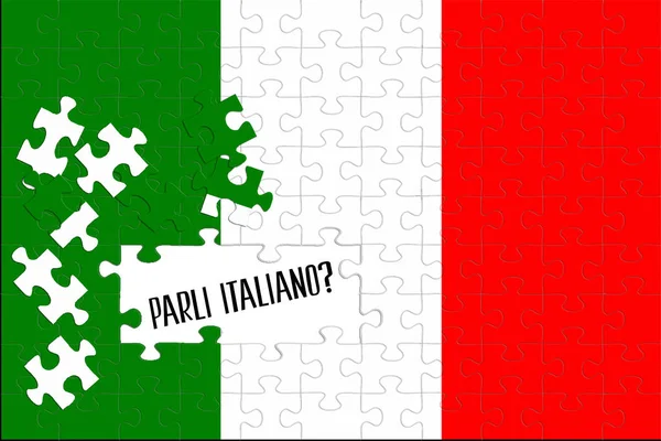 Italian flag and question Do you speak Italian?