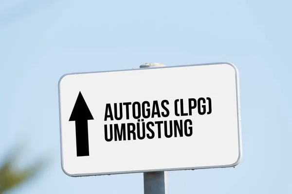 Sign Indicates Conversion Lpg Gas Cars — Stock Photo, Image