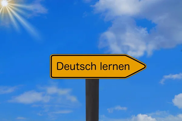 Ein Schild Mit Dem Aufdruck Deutsch Lernen — Stockfoto