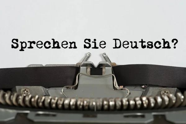 Una Máquina Escribir Una Pregunta Hablas Alemán — Foto de Stock
