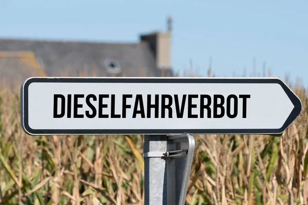 Road Sign Indicating Diesel Driving Ban — Stock Photo, Image