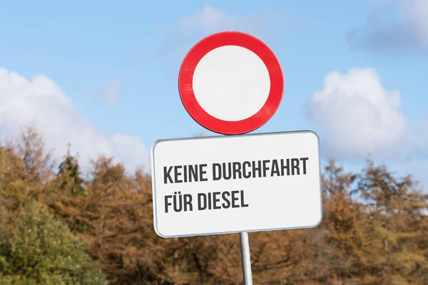 Ein Schild Vest Auf Dieselfahrverbot Hin — Stockfoto