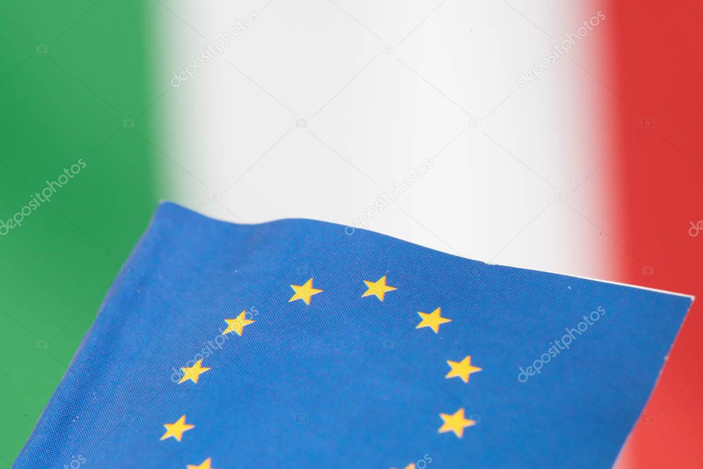 Flag of Italy and the European Union EU