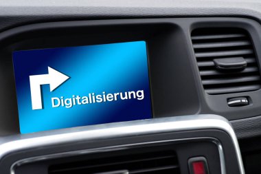 Dijitalleştirme yönündeki araba noktalarında GPS navigasyonu