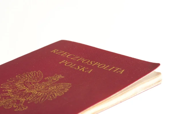 Primer Plano Pasaporte Polaco — Foto de Stock