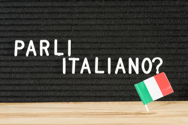 Bandiera Italiana Domanda Parla Italiano — Foto Stock