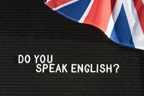 Storbritannien Och Fråga Göra Talar Engelska Flagga — Stockfoto