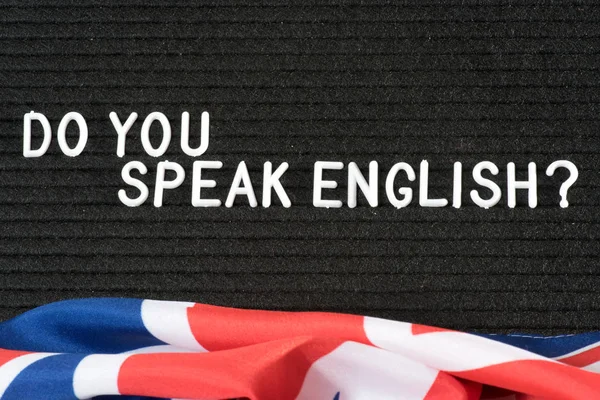 Bandiera Della Gran Bretagna Domanda Parli Inglese — Foto Stock