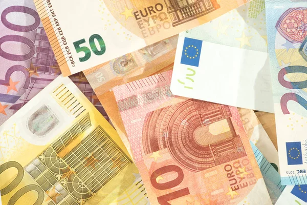 Close Many Euro Bills — Stock Photo, Image