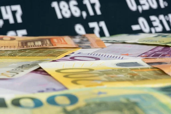 Börse Und Euro Banknoten — Stockfoto
