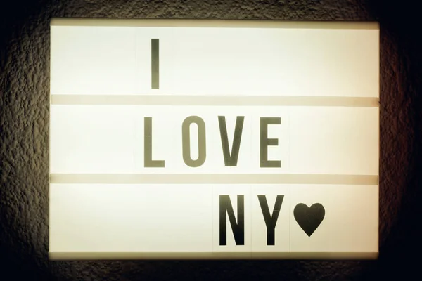 Love Tablero Luz Nueva York — Foto de Stock