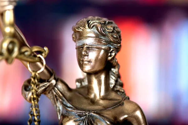 Postava Bohyně Spravedlnosti Justice — Stock fotografie