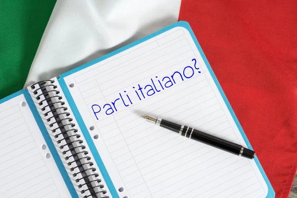 Flag of Italy and question Do you speak Italian