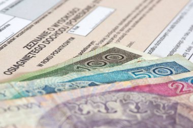 Polonya ve Polonya 'da vergi iadeleri ve zloti banknotları için PIT formu